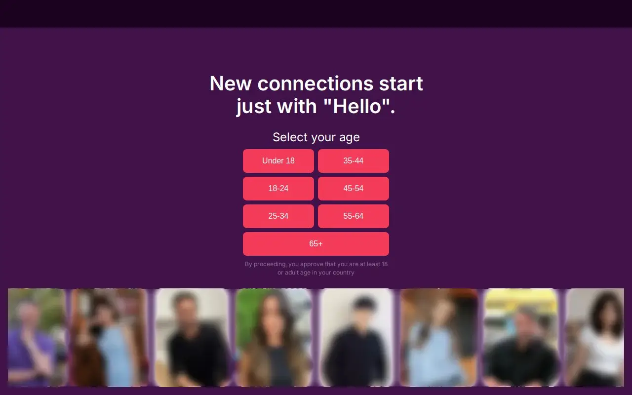 Landing page screenshot