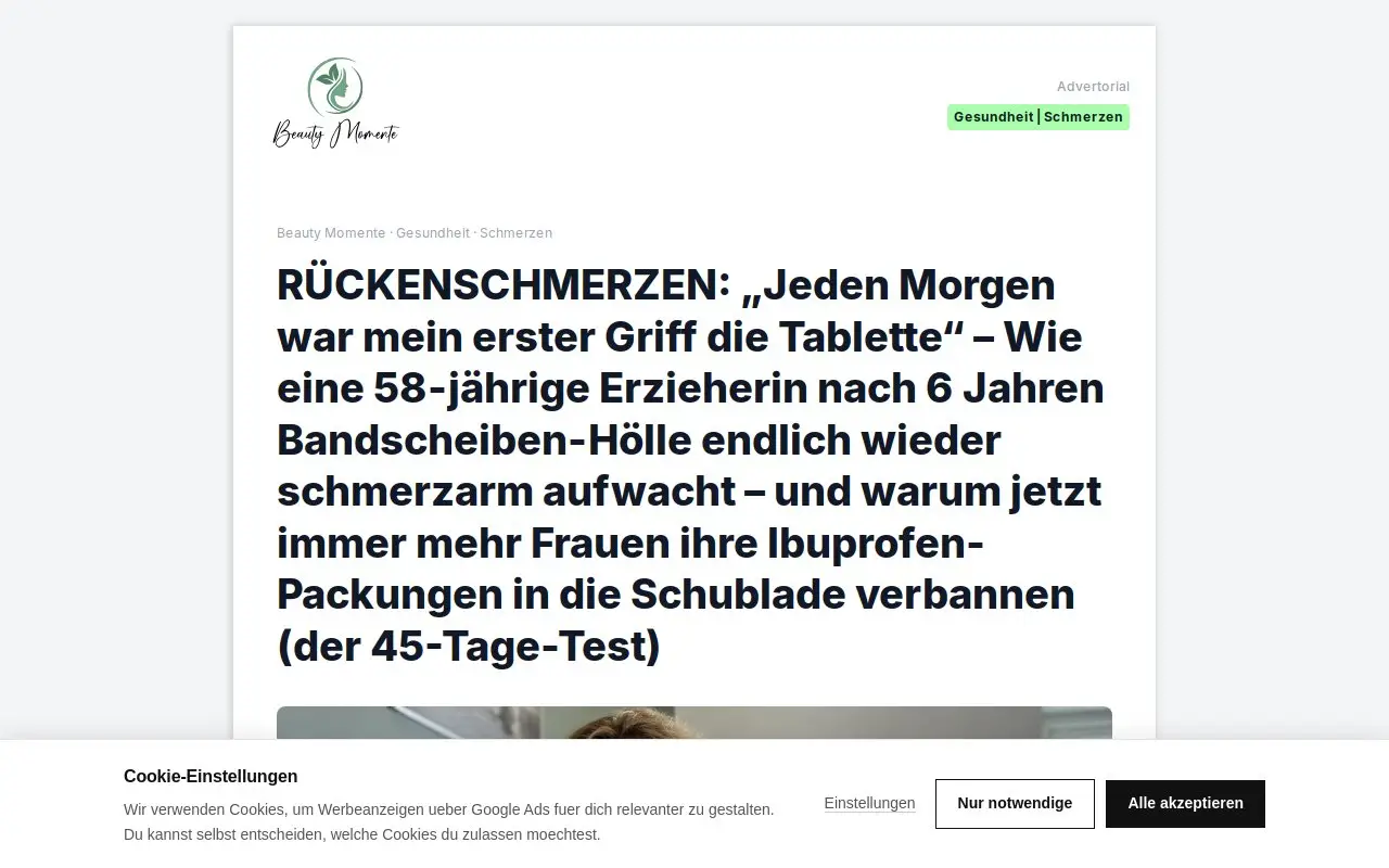 Landing page screenshot