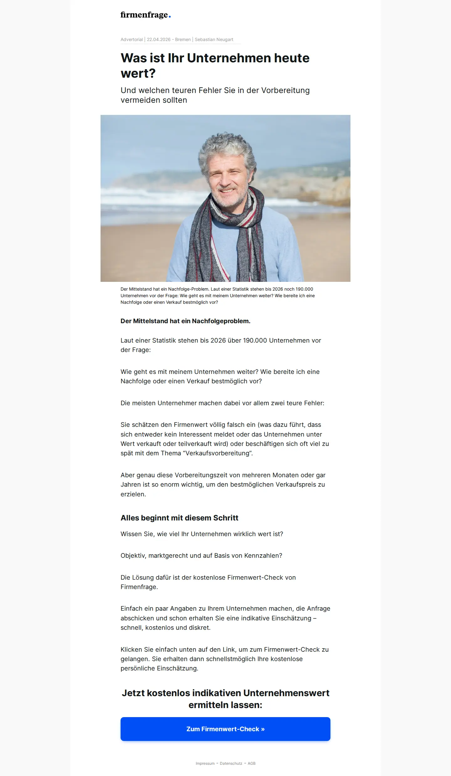 Landing page screenshot