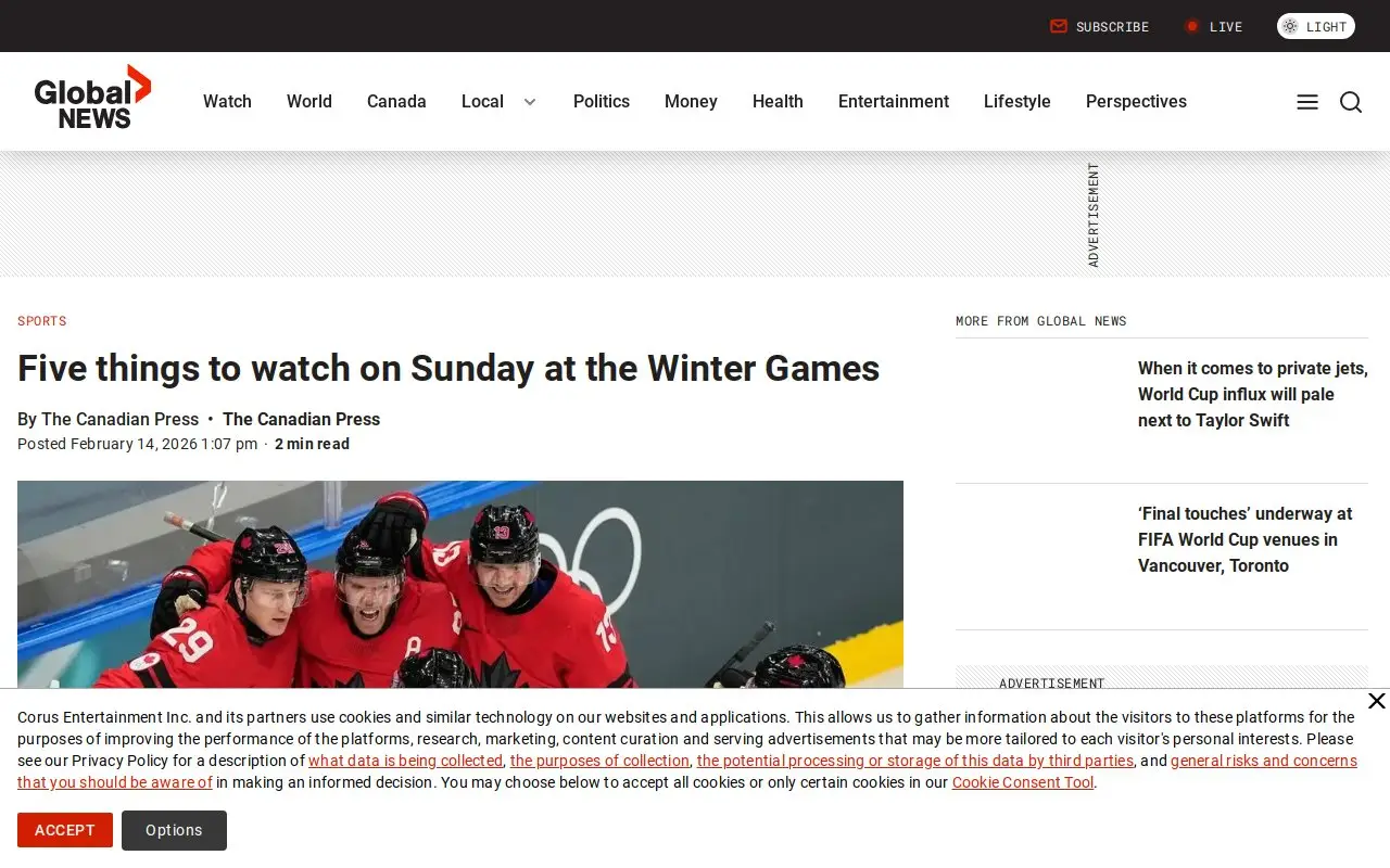 Landing page screenshot