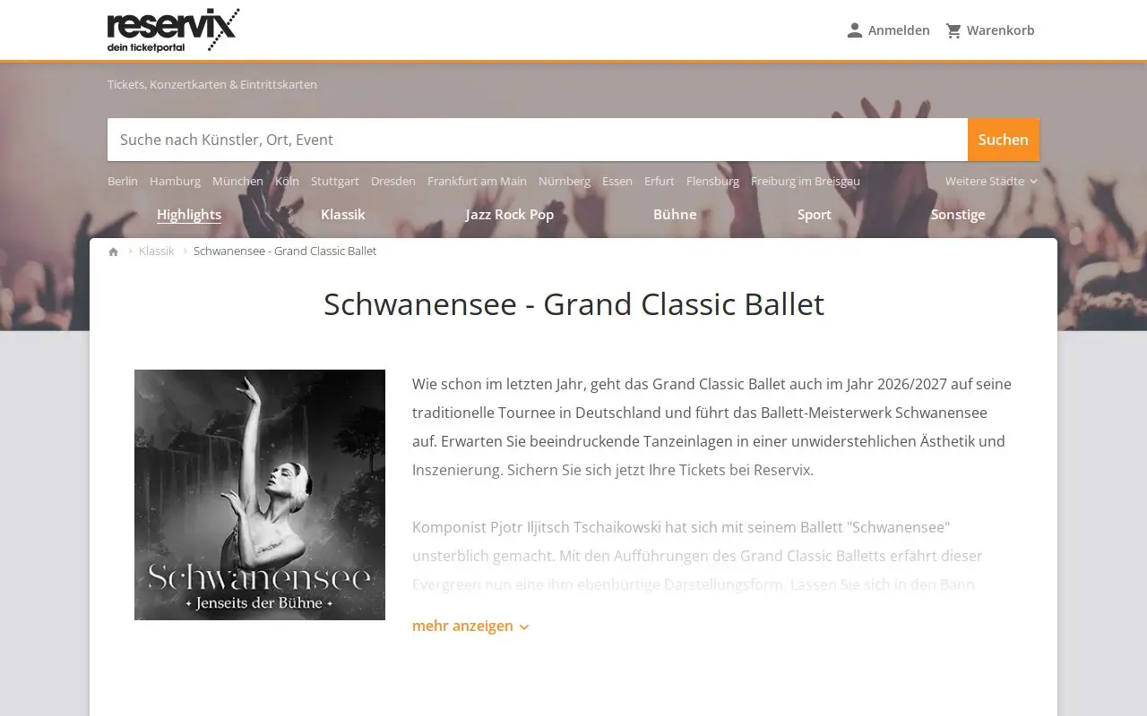 Landing page screenshot