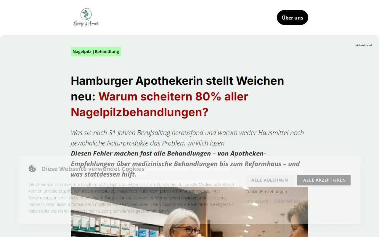 Landing page screenshot