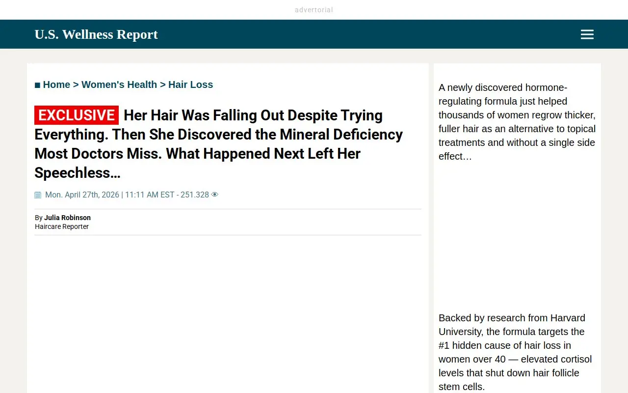 Landing page screenshot