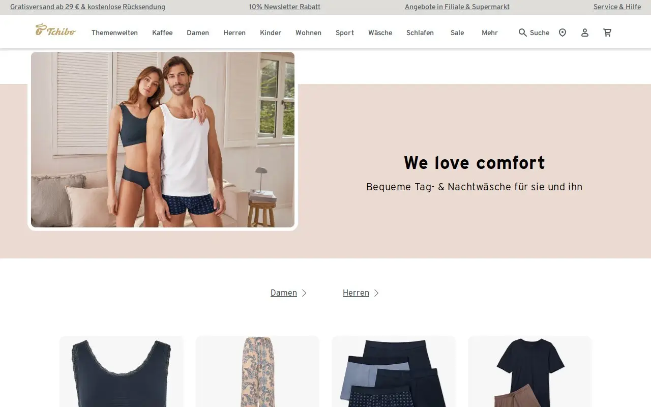 Landing page screenshot