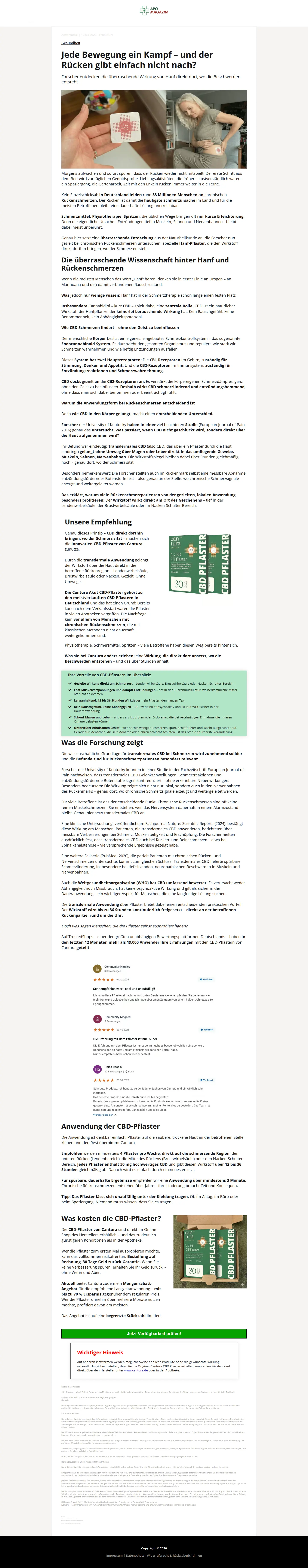 Landing page screenshot
