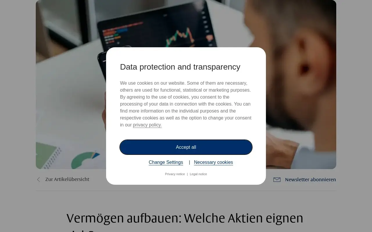 Landing page screenshot