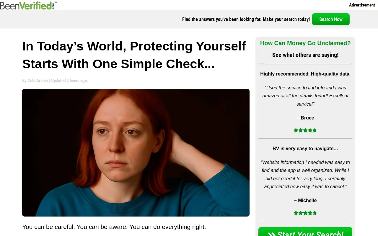 Landing page screenshot
