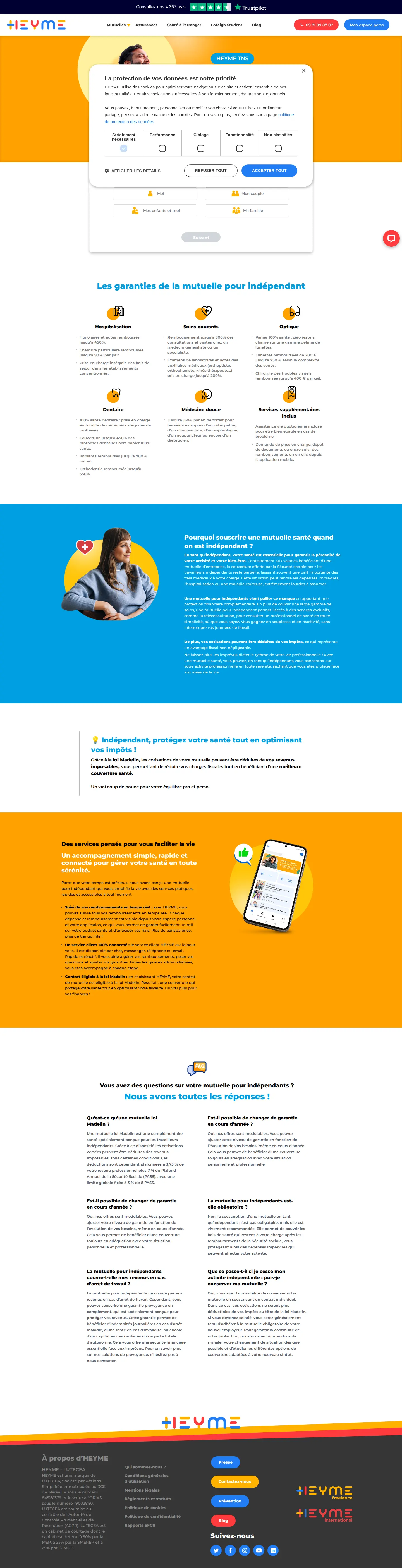 Landing page screenshot