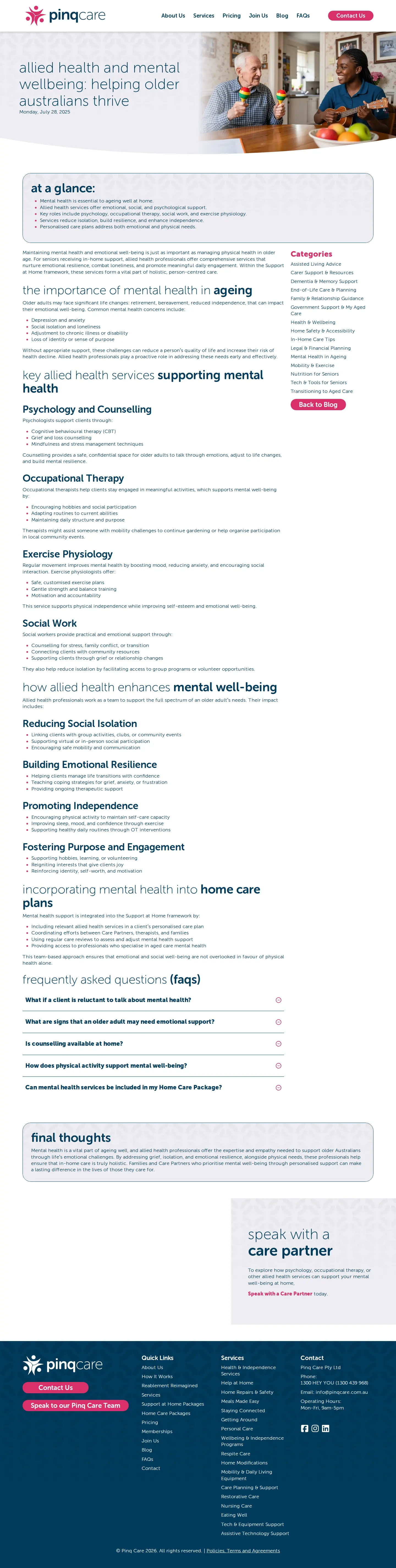 Landing page screenshot