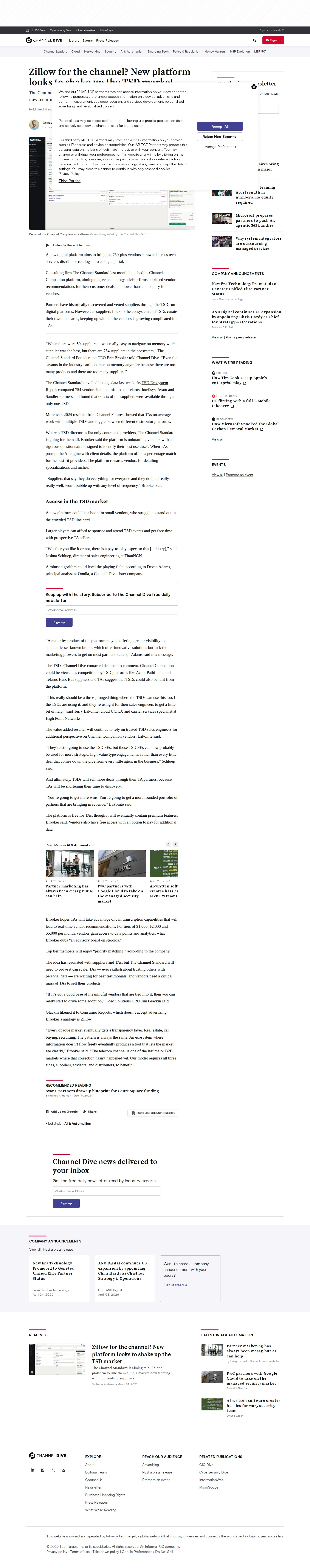 Landing page screenshot