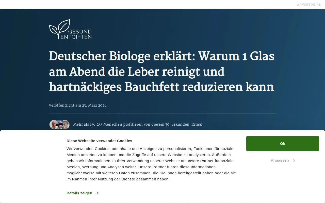 Landing page screenshot