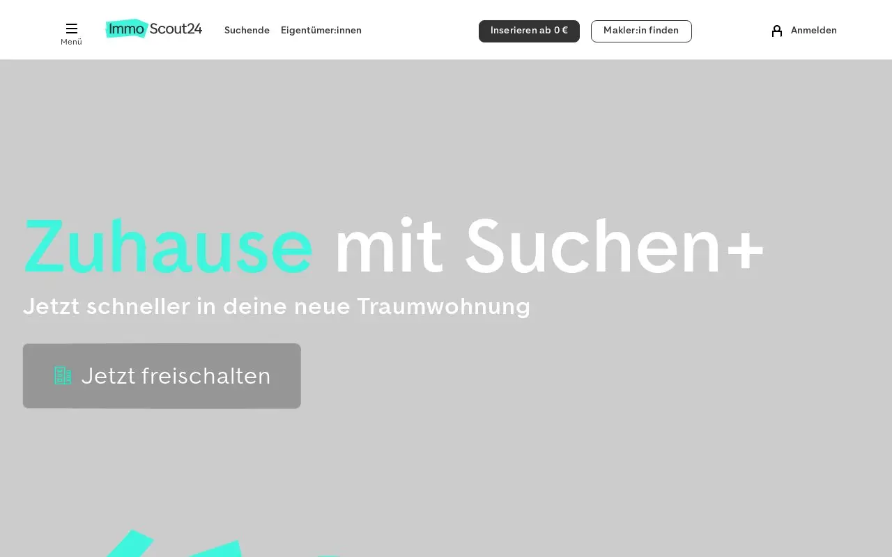 Landing page screenshot