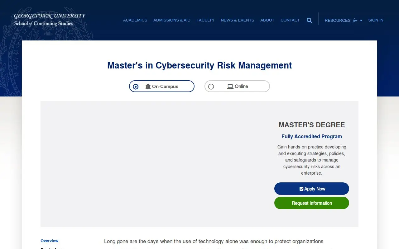 Landing page screenshot