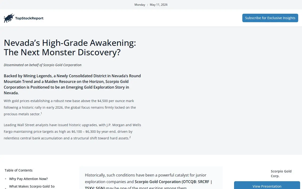 Landing page screenshot