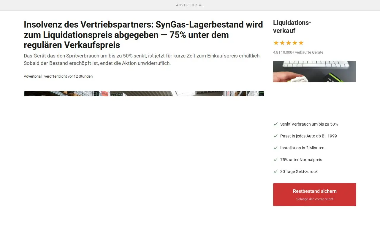 Landing page screenshot