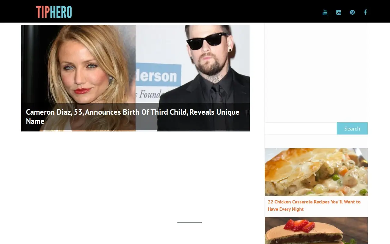 Landing page screenshot