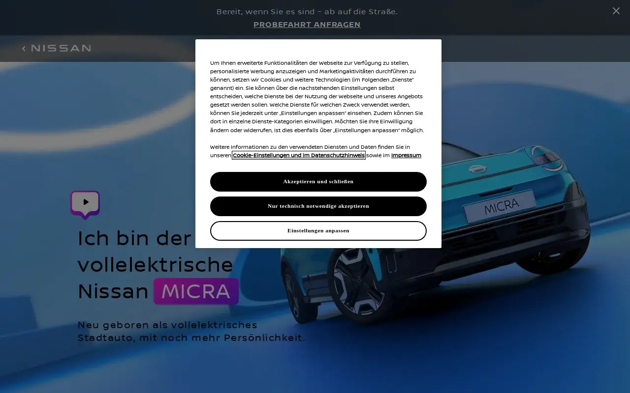 Landing page screenshot
