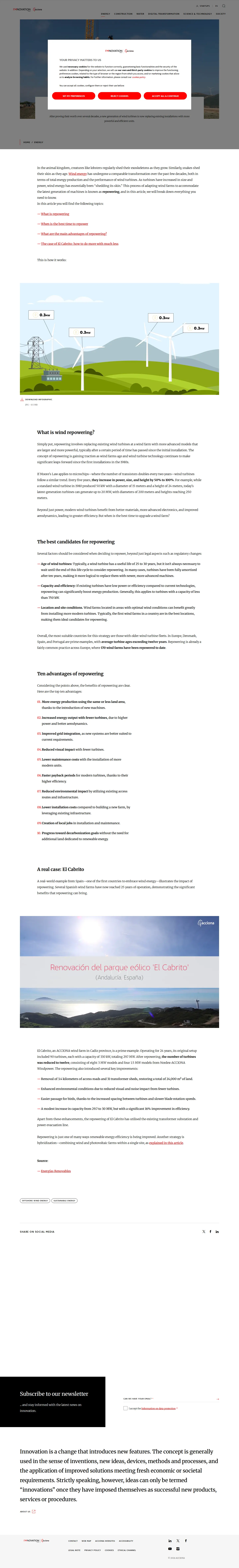 Landing page screenshot