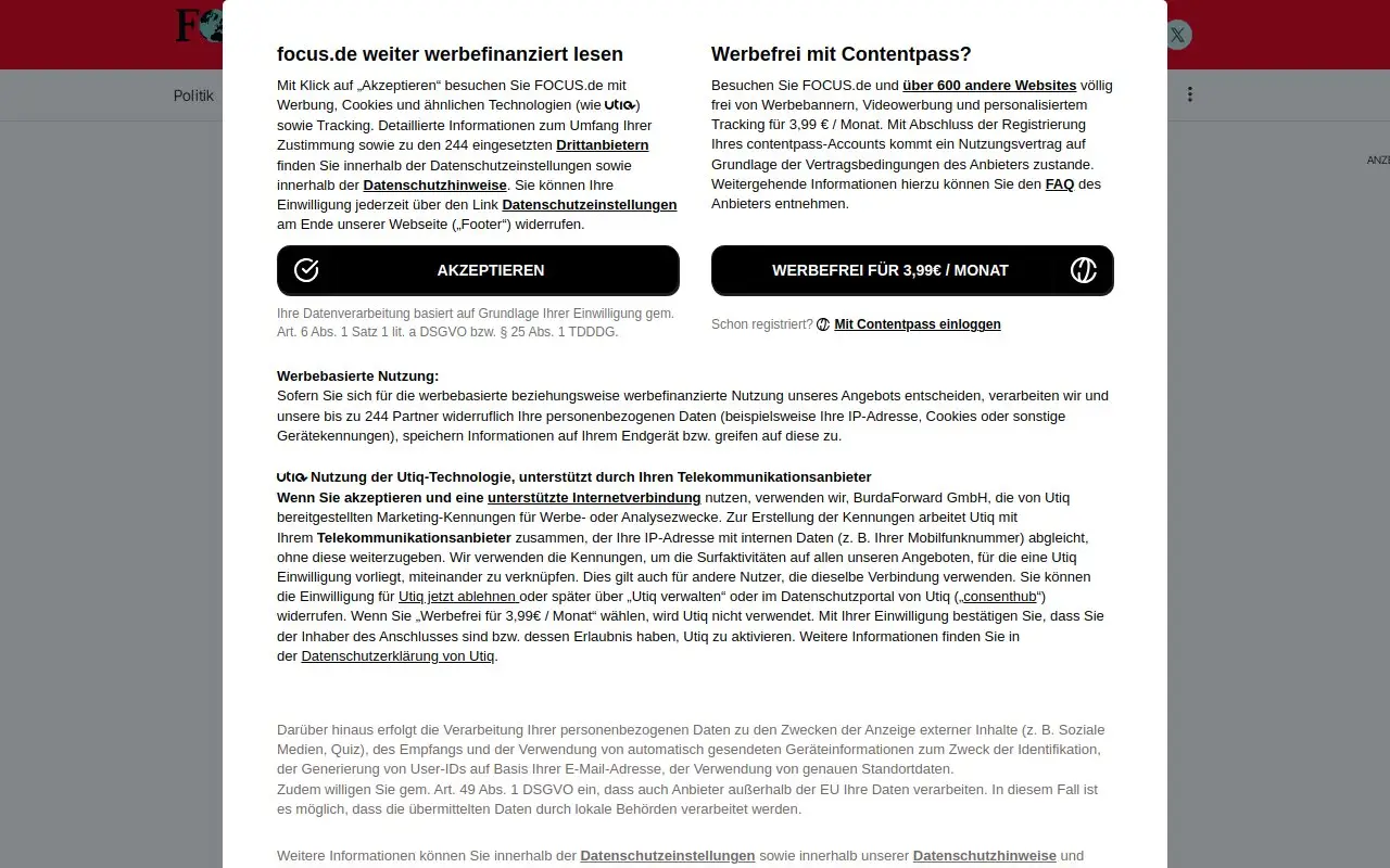 Landing page screenshot