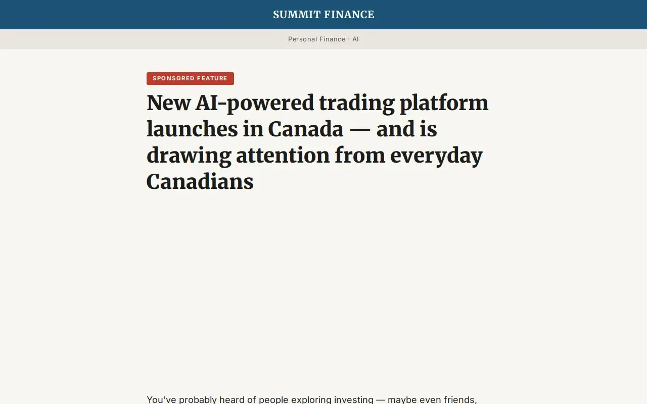 Landing page screenshot