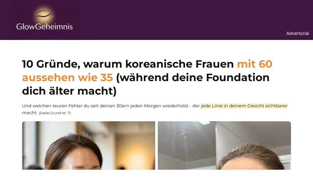 Landing page screenshot