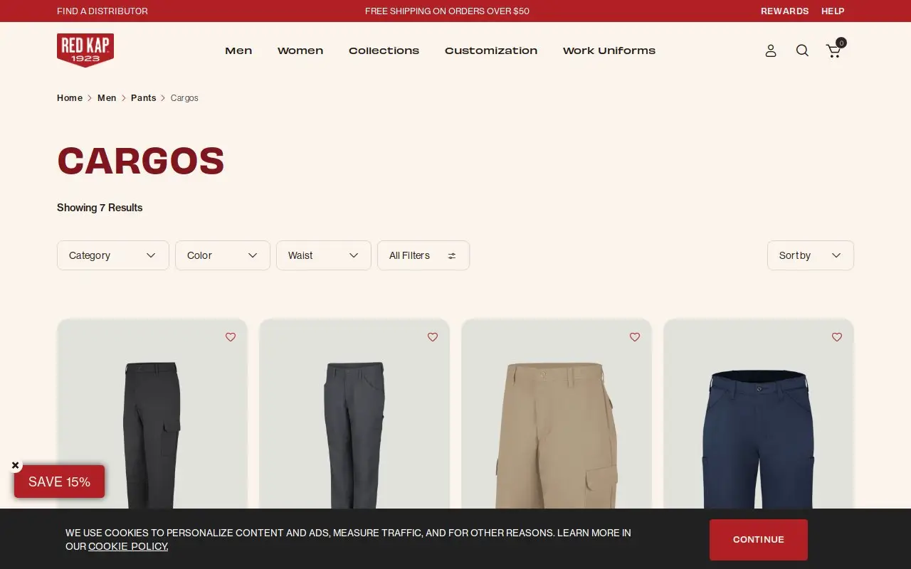 Landing page screenshot