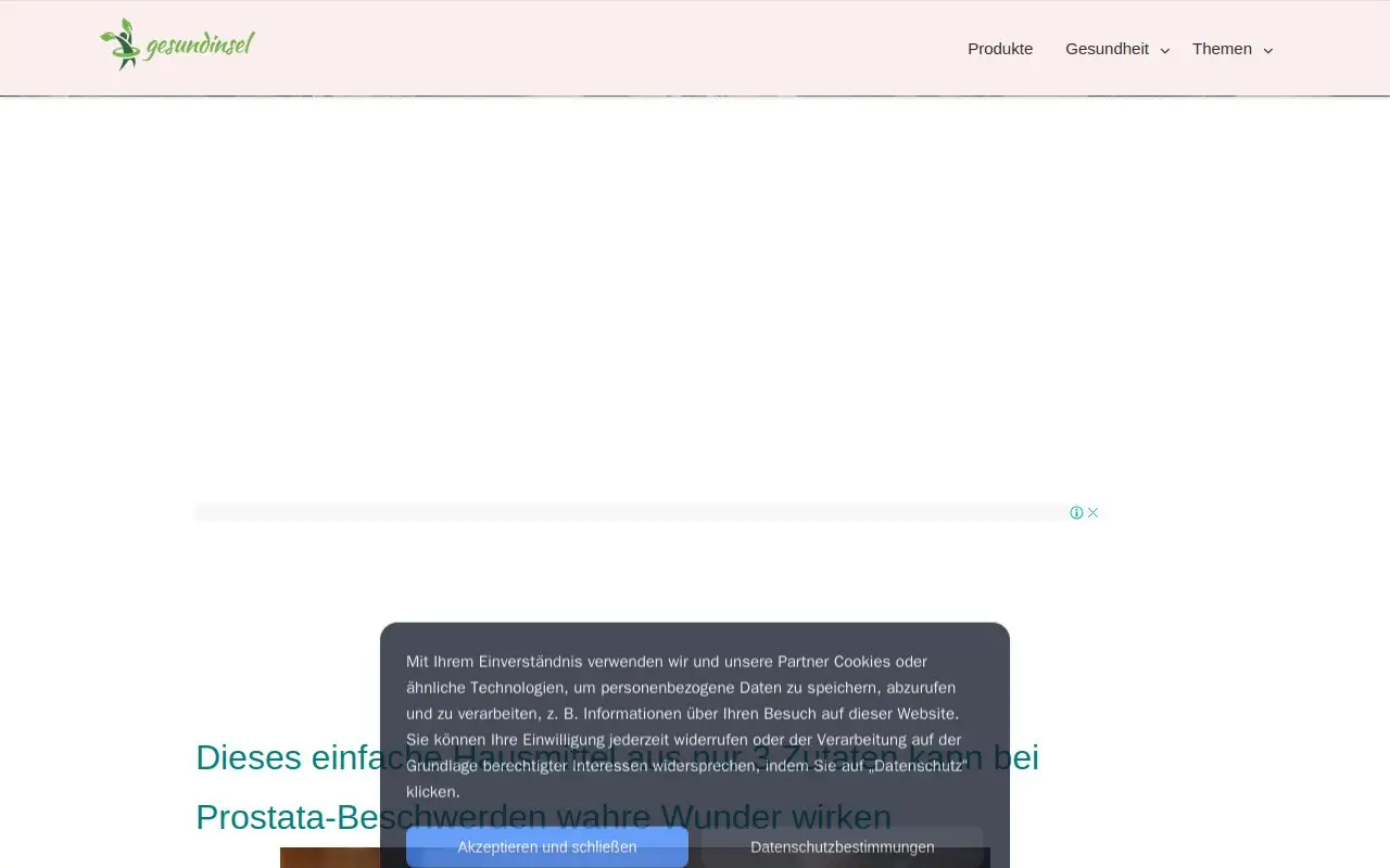 Landing page screenshot