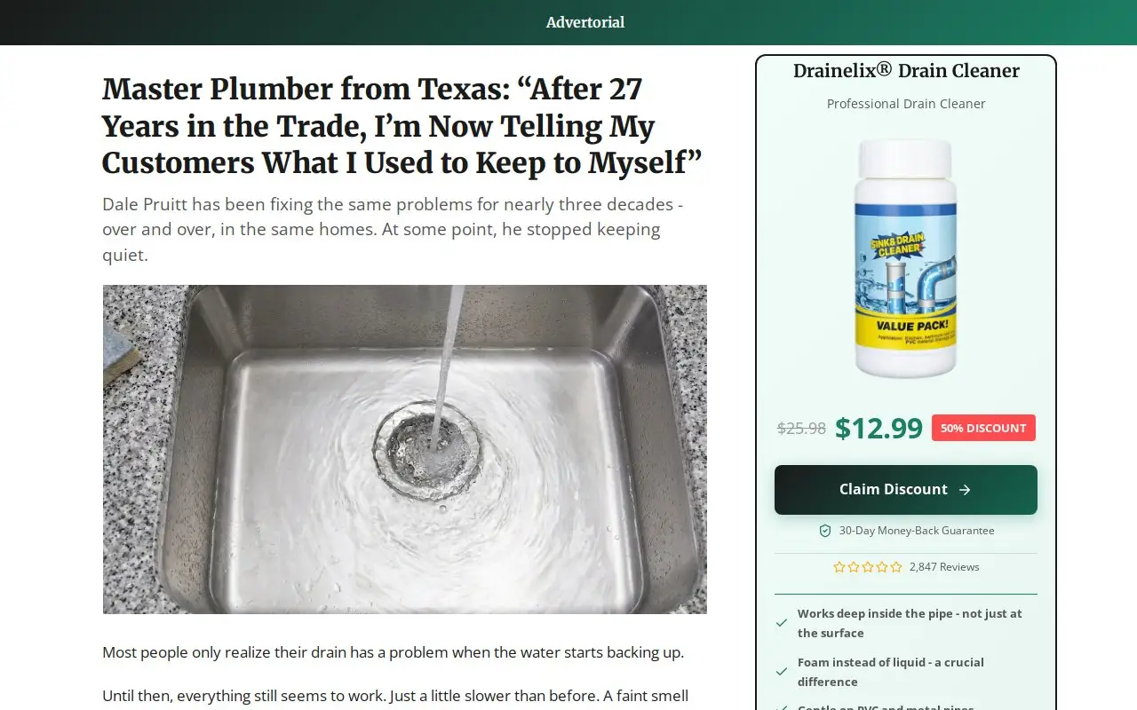 Landing page screenshot