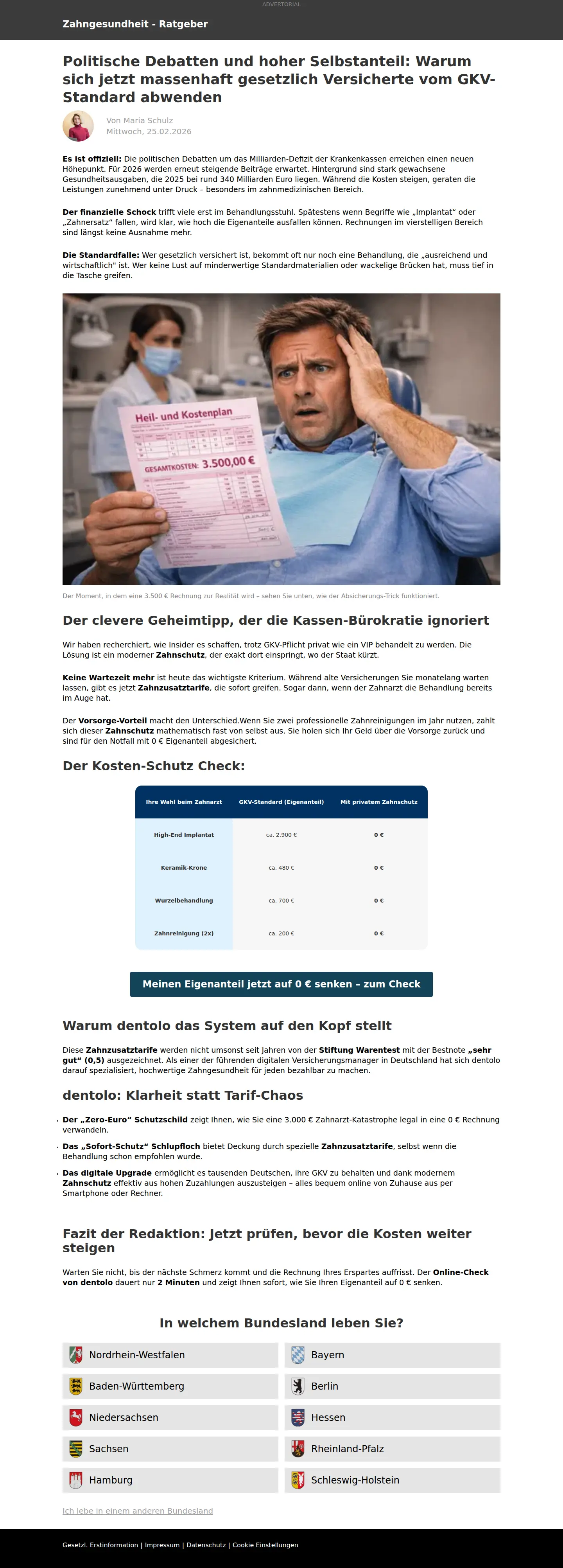 Landing page screenshot