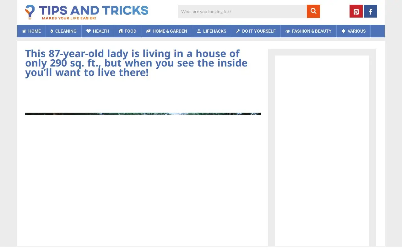 Landing page screenshot