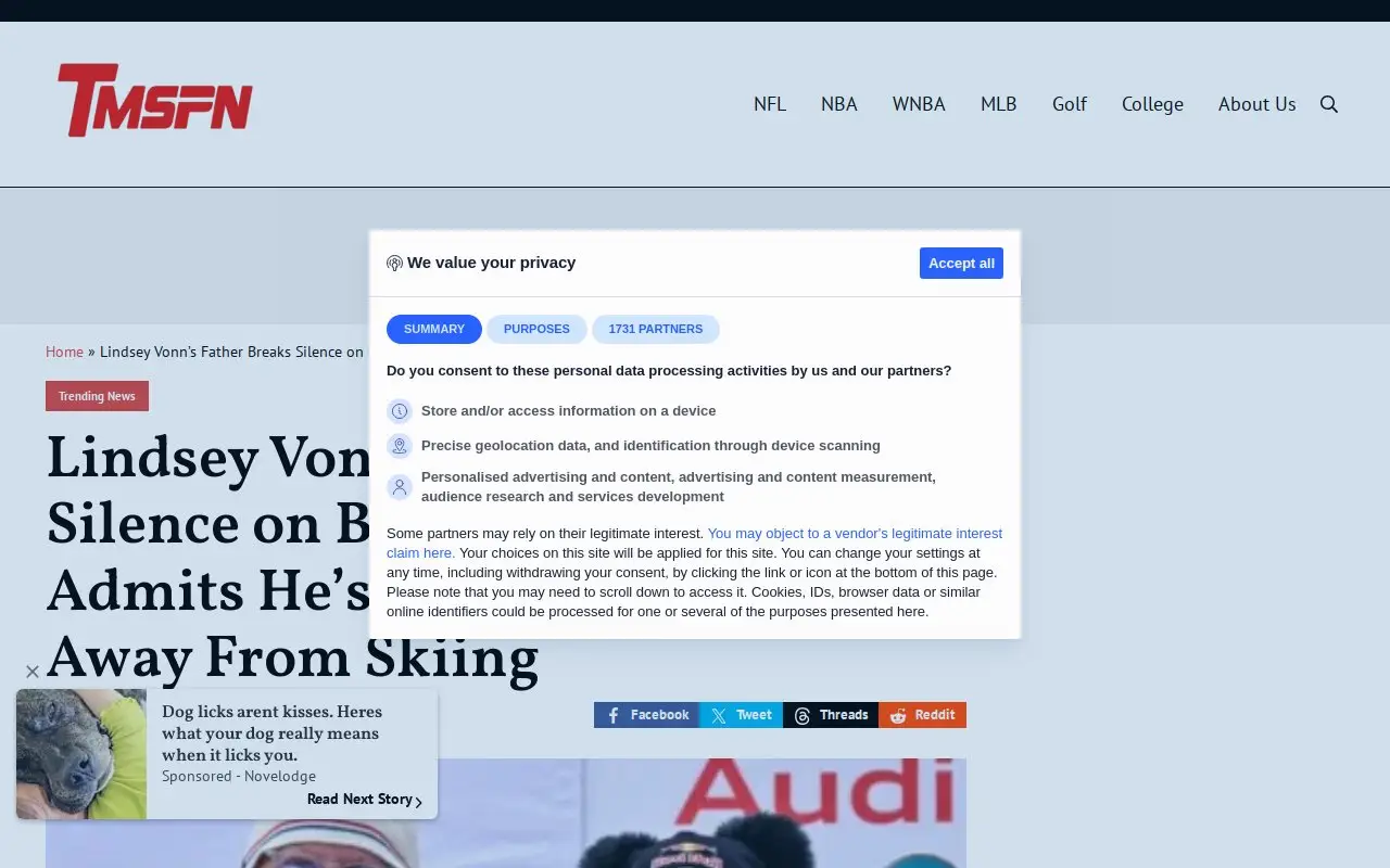 Landing page screenshot