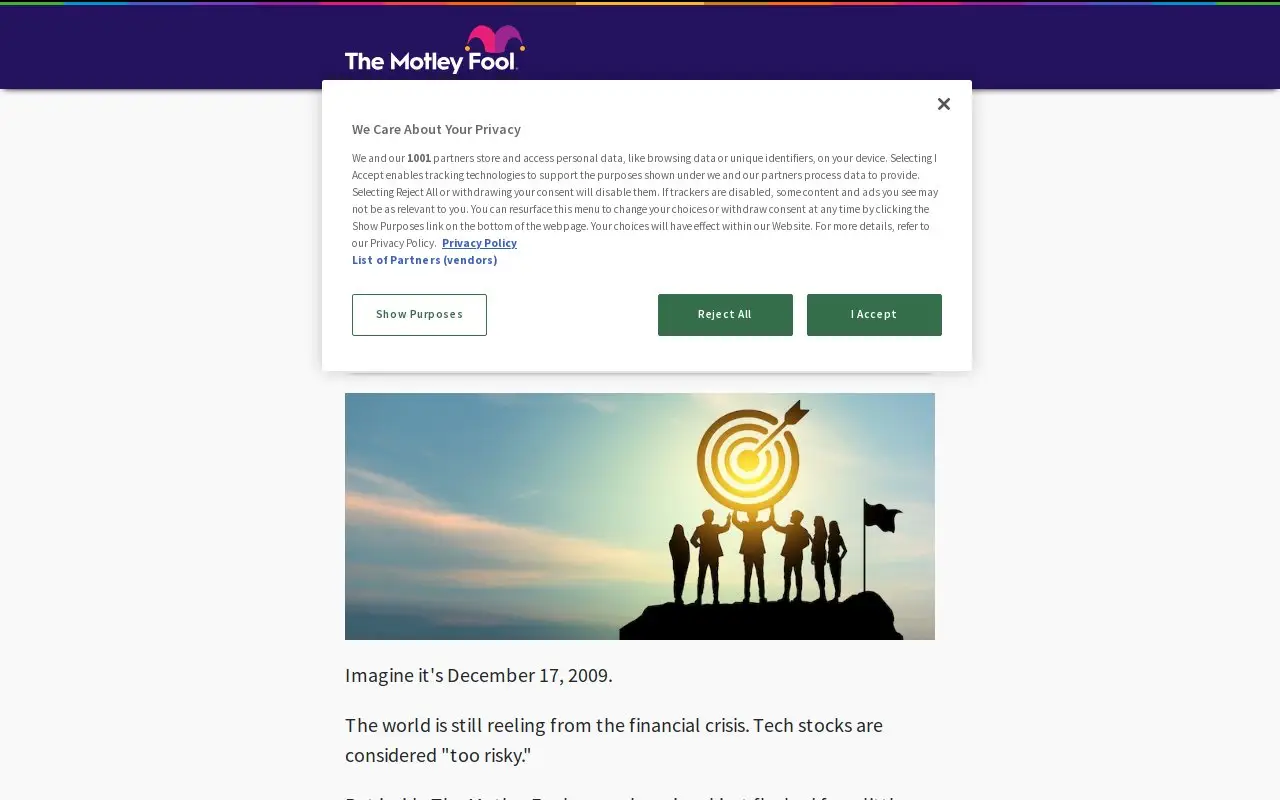 Landing page screenshot