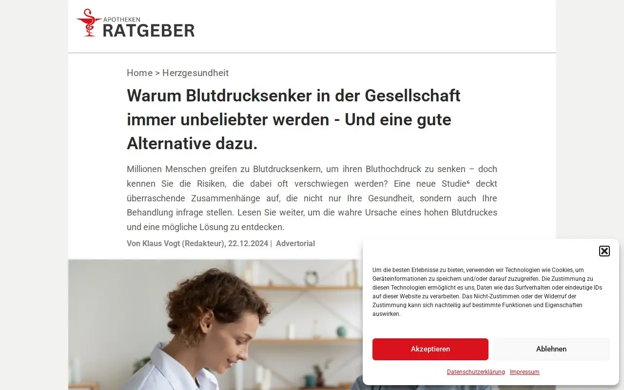 Landing page screenshot