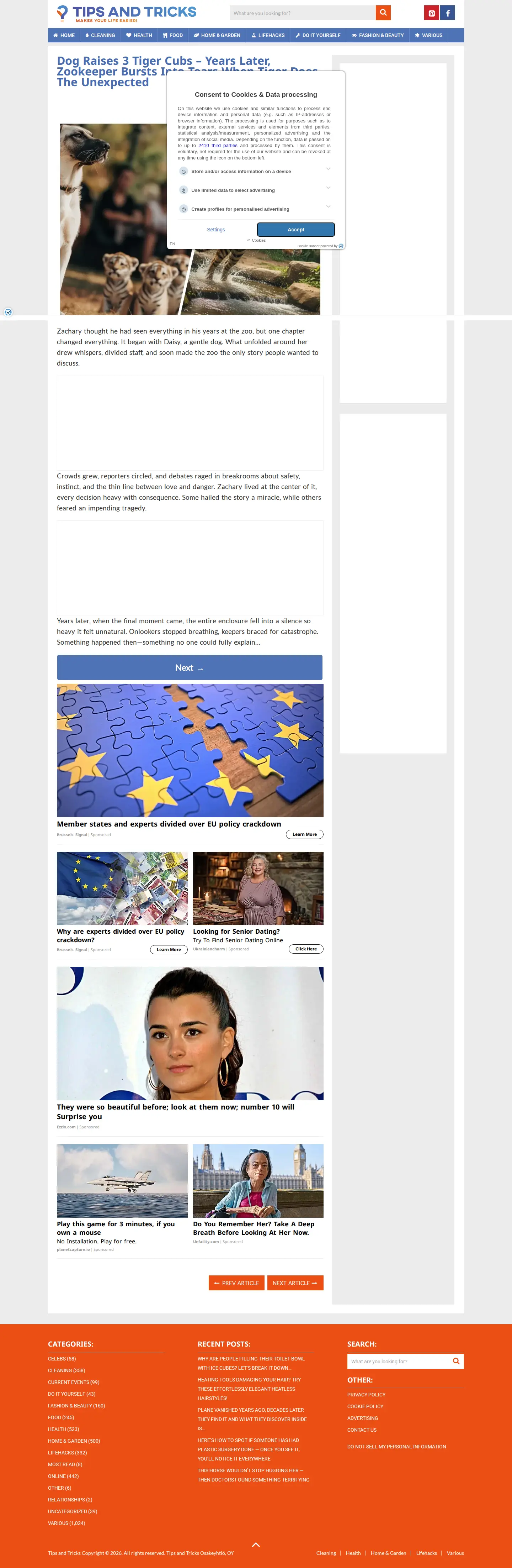 Landing page screenshot