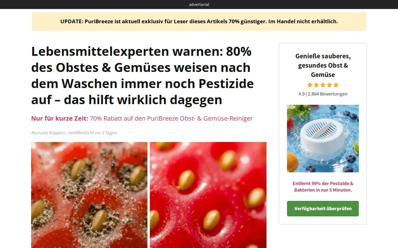 Landing page screenshot