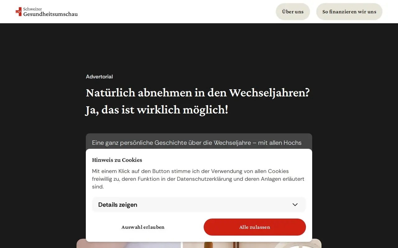 Landing page screenshot