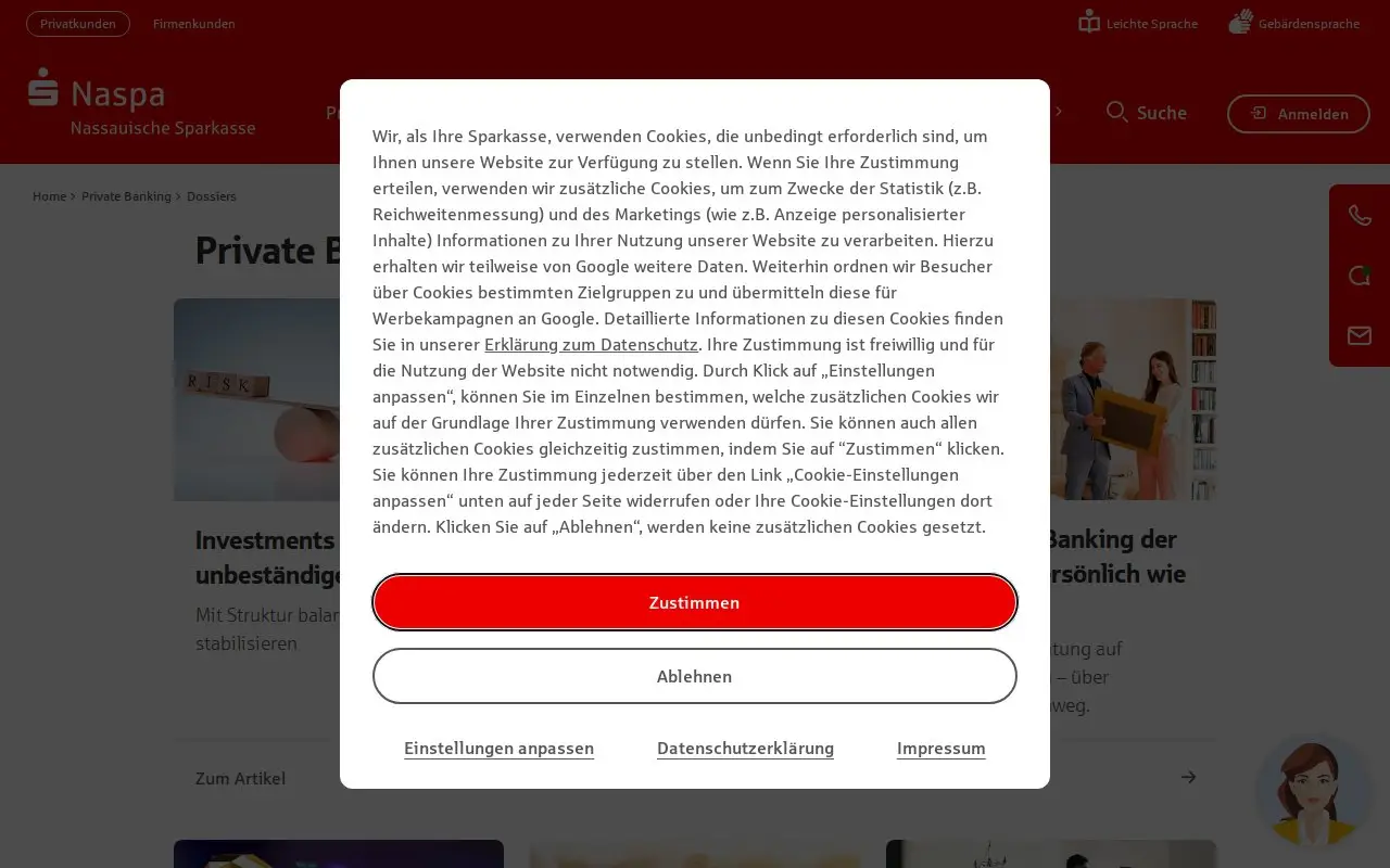 Landing page screenshot
