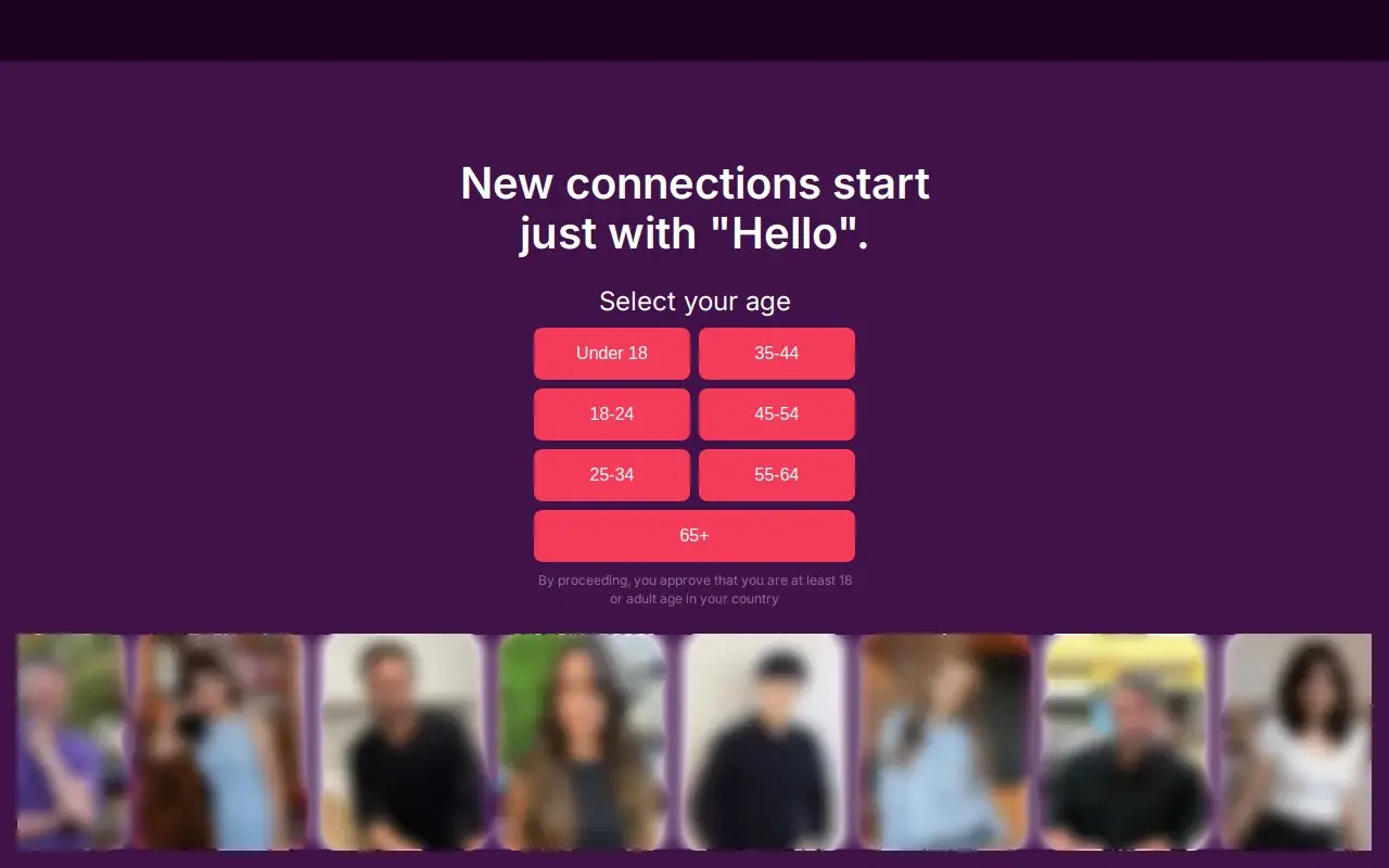 Landing page screenshot
