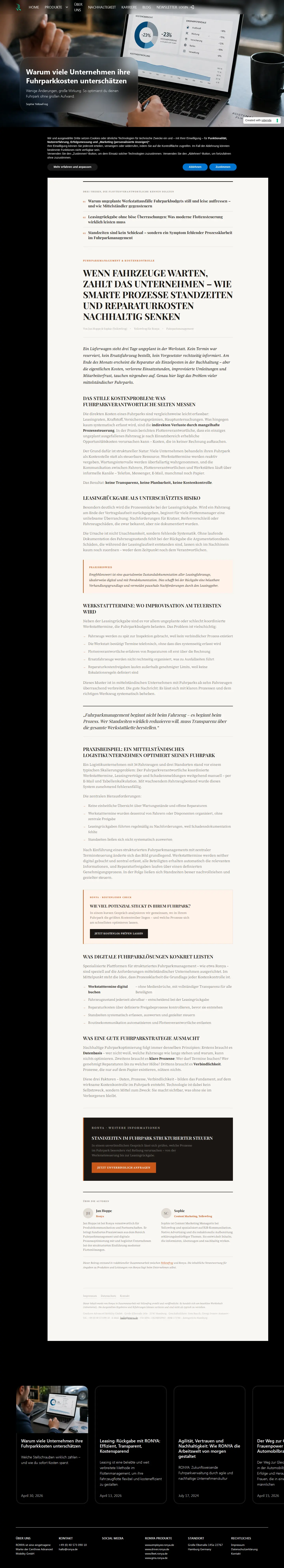Landing page screenshot