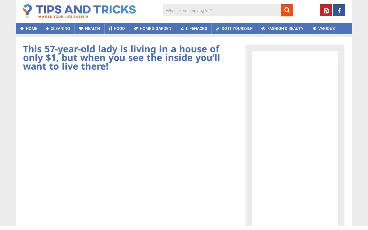 Landing page screenshot