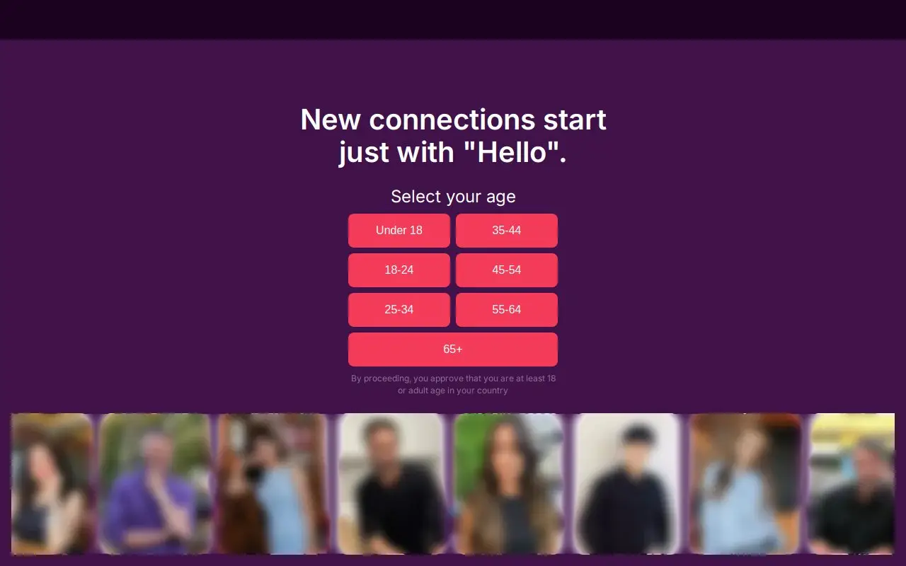 Landing page screenshot