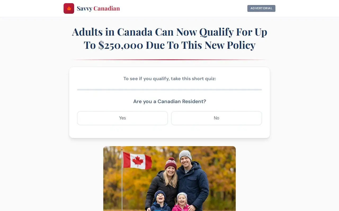 Landing page screenshot