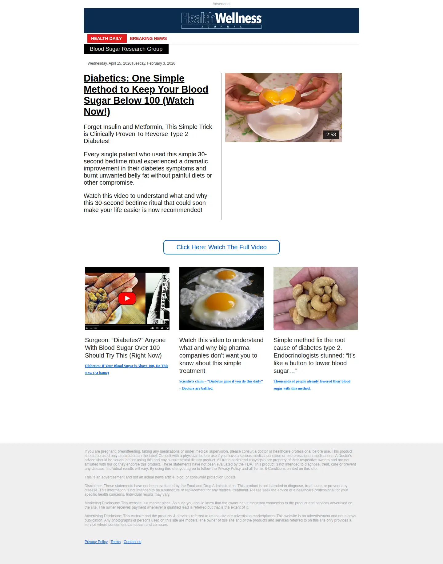 Landing page screenshot