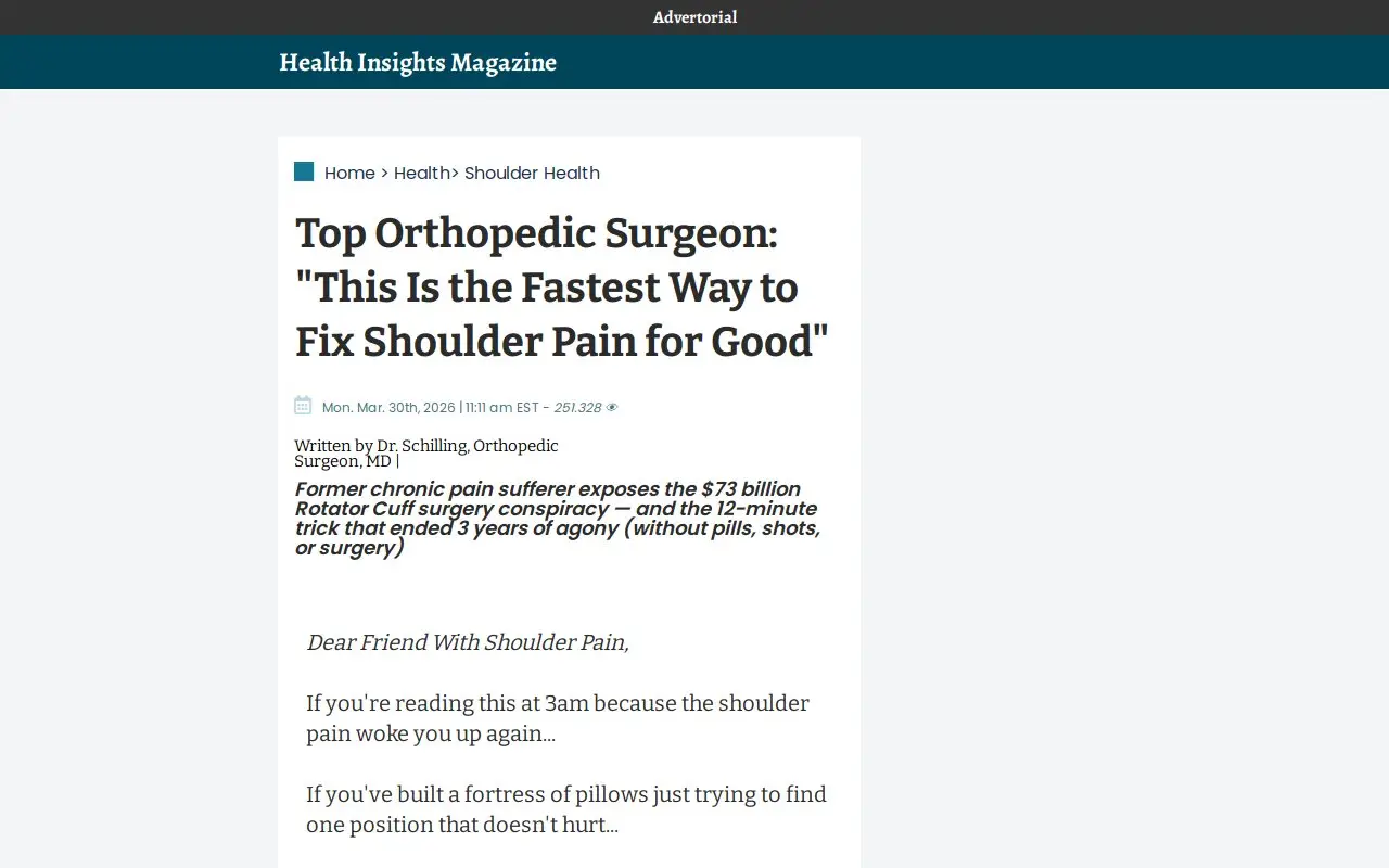 Landing page screenshot
