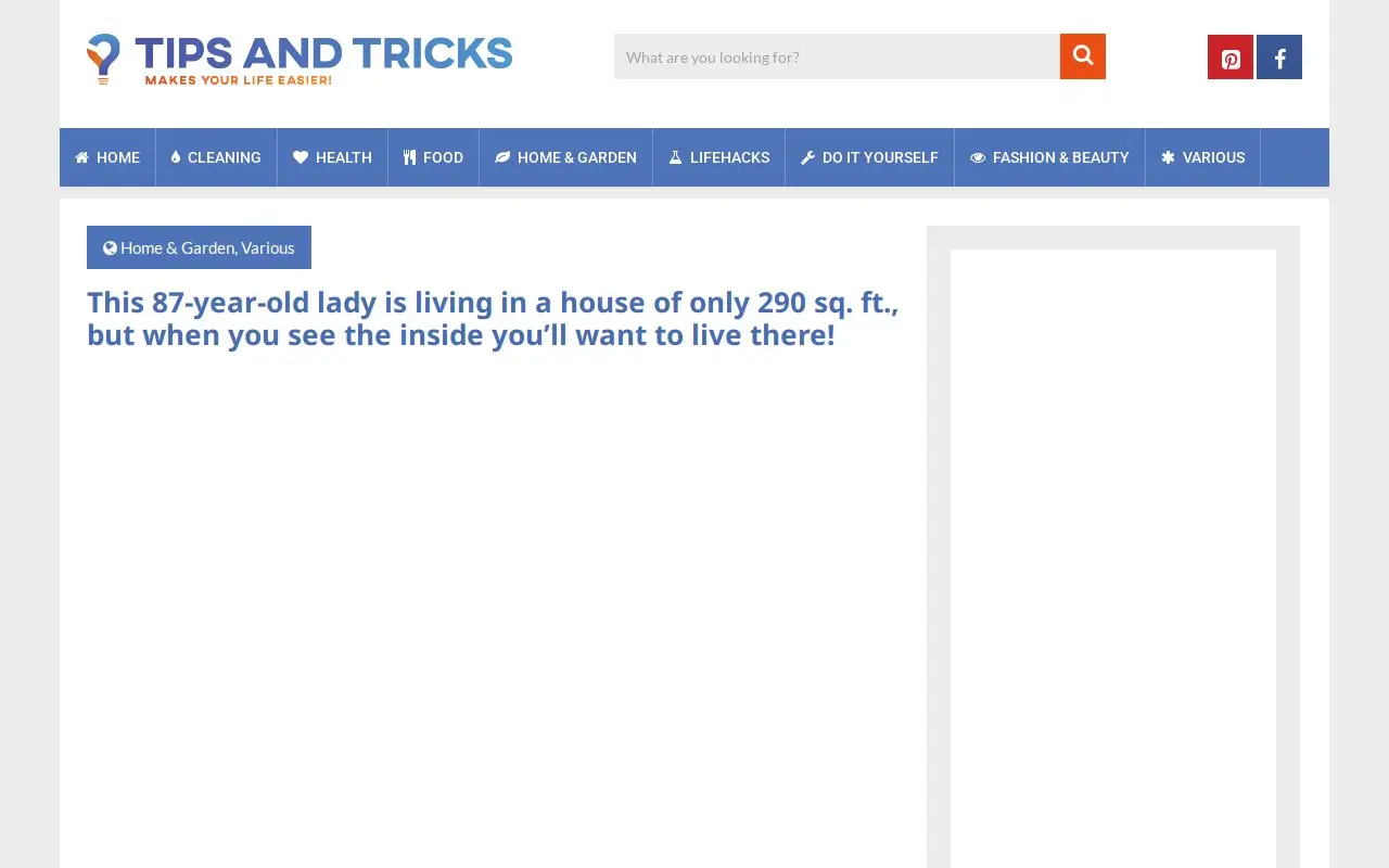 Landing page screenshot