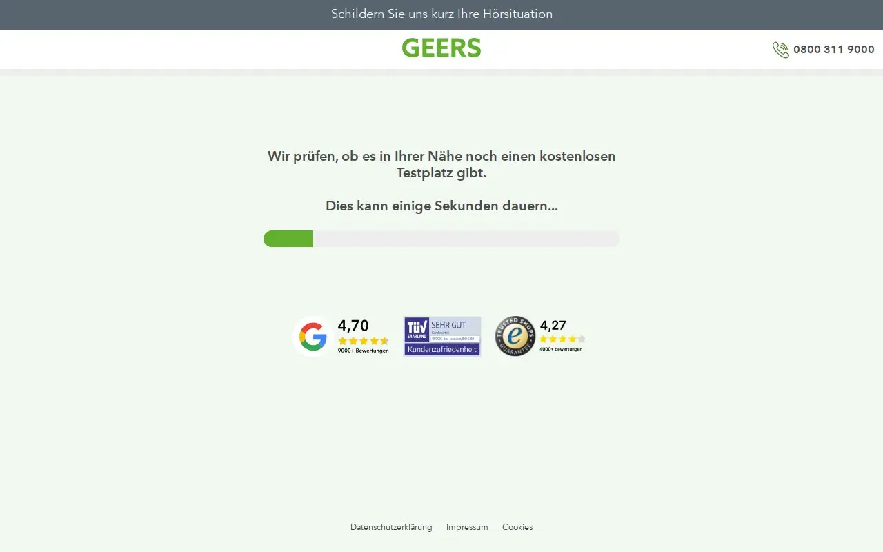 Landing page screenshot