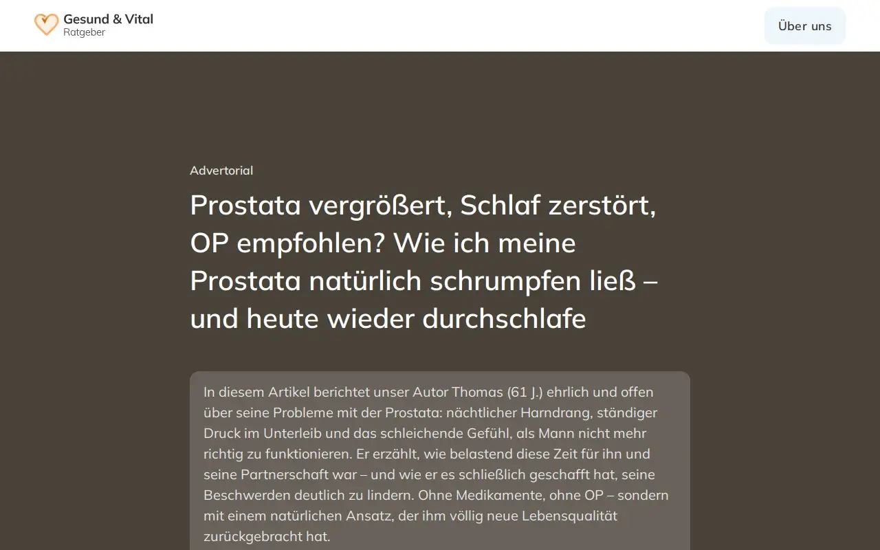 Landing page screenshot