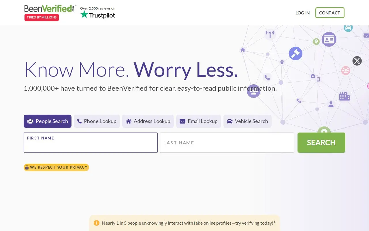 Landing page screenshot