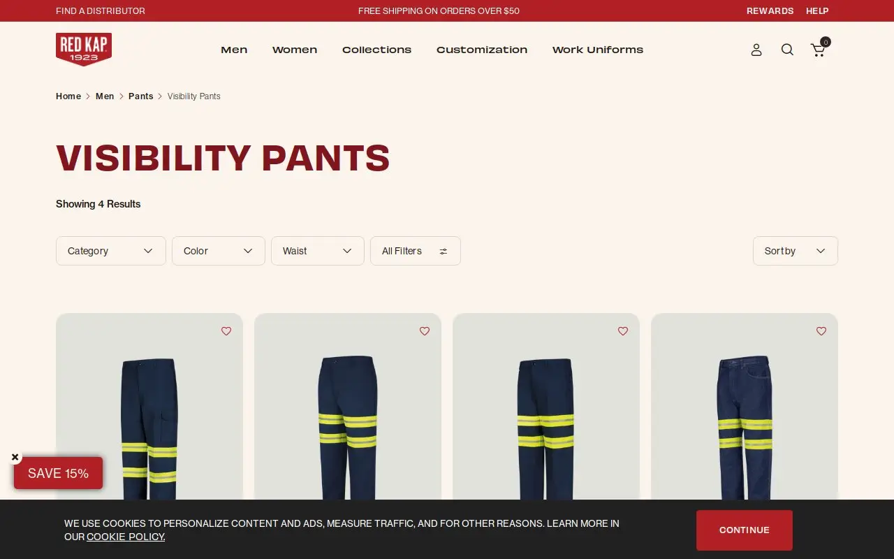 Landing page screenshot