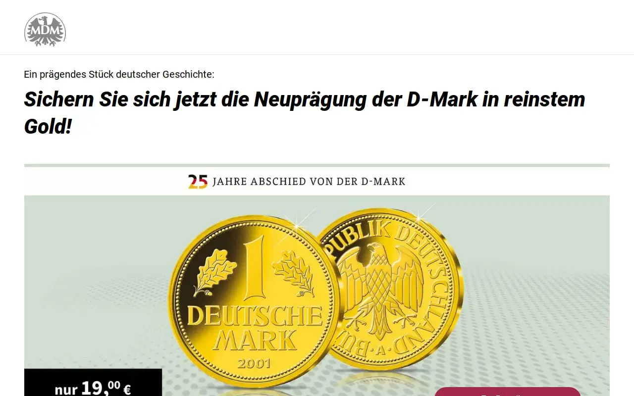 Landing page screenshot